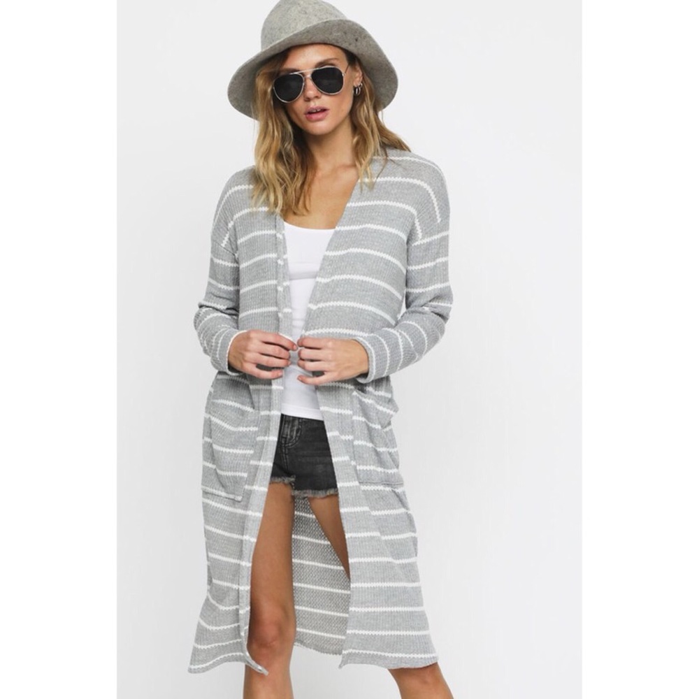 Striped Thermal Cardigan - Picture 3 of 5